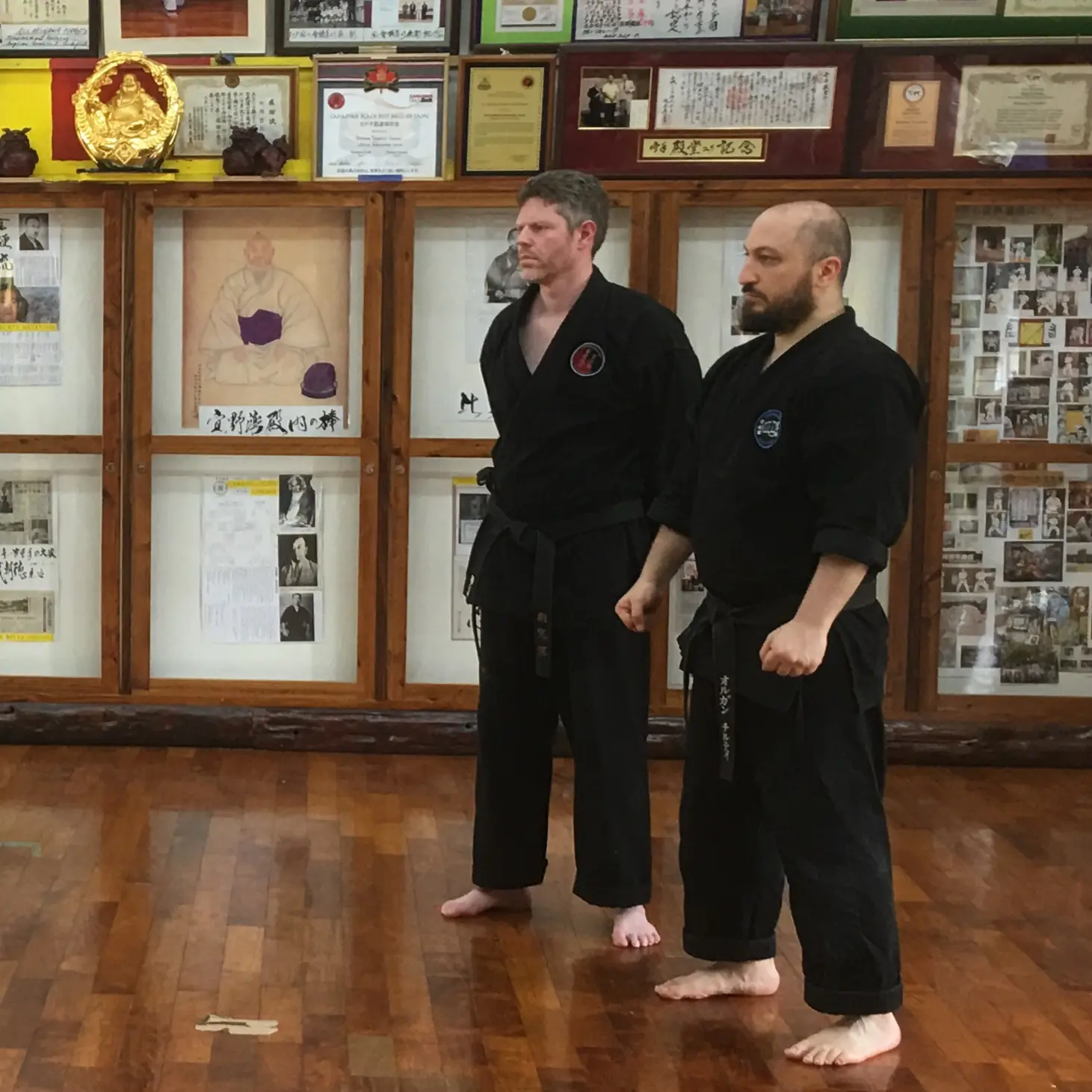 Olgun in the dojo learning with John Wetherell Sensei [4th Dan Karate & Black Sash Wing Chun Kung Fu]
